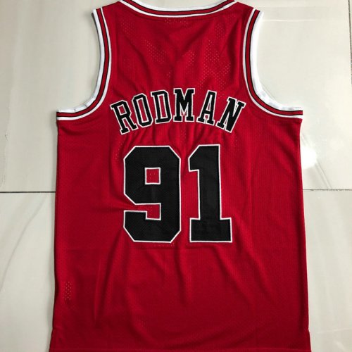 Maillot Basket 91 Rodman Chicago Bulls 1997-98 Rouge