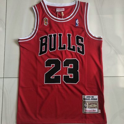 Maillot Basket 23 Jordan Bulls 1995-96 Champion Rouge