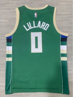 Maillot NBA Milwaukee Bucks 2021-22 Lillard 0 Icon Edition Vert