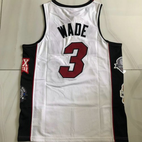 Maillot de Basket 3 Wade Heat 2003-19 Hall of Fame Blanc