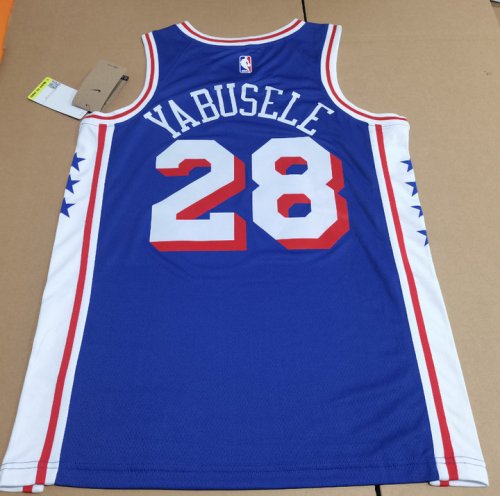 Maillot de Basket NBA 76ers 2023 Yabusele 28 Bleu Col V