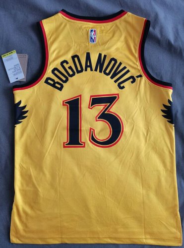 Maillot Atlanta Hawks 2021 2022 Bogdanovic 13 City Edition Jaune