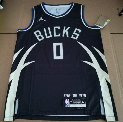 Maillot NBA Milwaukee Bucks 2023 Lillard 0 Noir