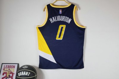 Maillot de Basket 0 Haliburton Pacers 2021-22 City Marine Jaune