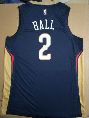 Maillot de Basket 2 Lonzo Ball Pelicans Bleu Marine