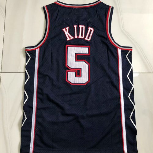 Maillot de Basket 5 Kidd New Jersey Nets 2006-07 Bleu Marine