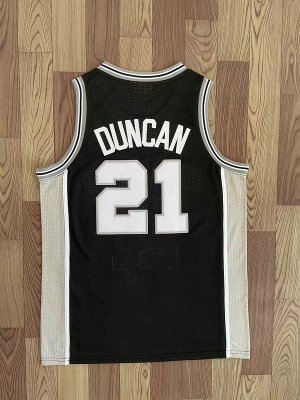 Maillot 21 Tim Duncan San Antonio Spurs 1998-99 Home Finals Noir