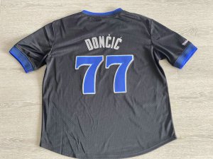 Maillot Basket 77 Doncic Mavericks Noir Manche Courte