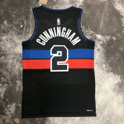 Maillot de Basket 2 Cunningham Detroit Pistons 2022-23 Noir