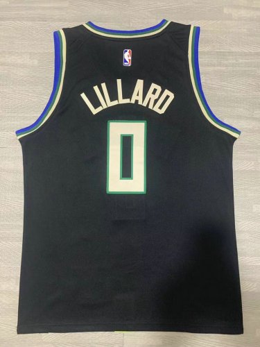 Maillot de Basket Milwaukee Bucks 2022-23 Lillard 0 Noir