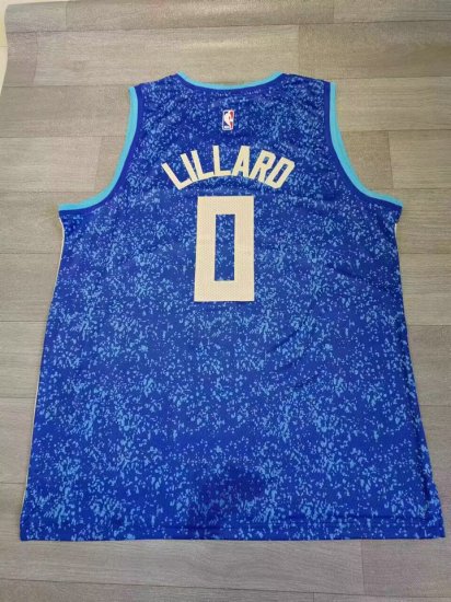 Maillot NBA Milwaukee Bucks 2024 Lillard 0 City Edition Bleu