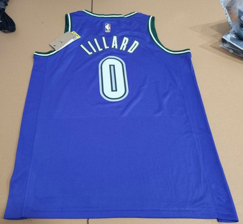 Maillot de Basket NBA Bucks Lillard 0 Violet