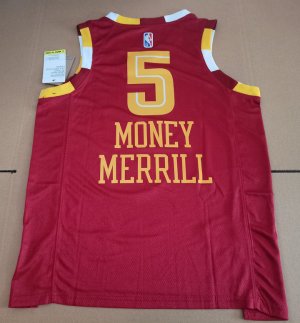 Maillot Basket 5 Money Merrill Cavaliers 75e anniversaire Rouge