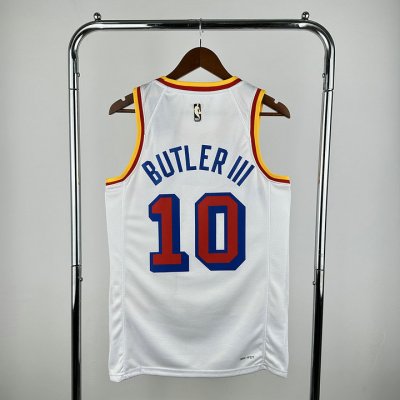 Maillot de Basket 10 Butler III Warriors 2025 retro Blanc