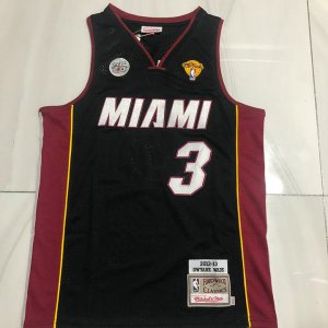 Maillot de Basket 3 Wade Miami Heat 2012-13 Finale Noir