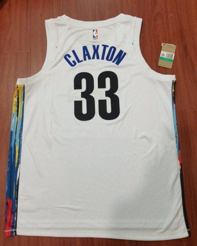 Maillot de Basket 33 Claxton Brooklyn Nets 2023 City Blanc