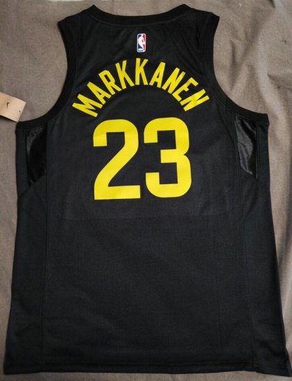 Maillot Basket 23 Lauri Markkanen Jazz 2022-23 Noir