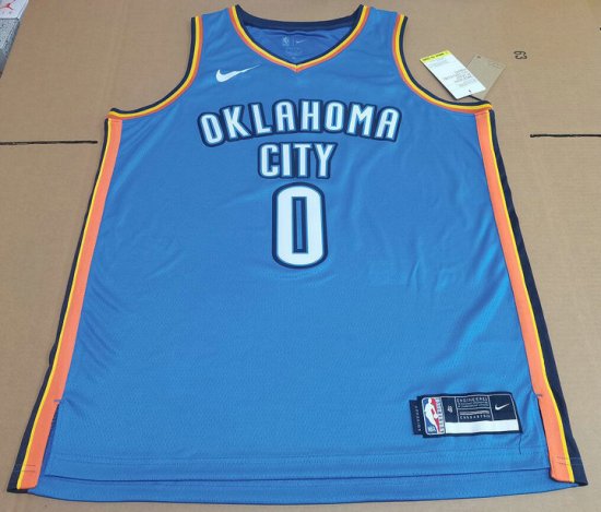 Maillot Nike NBA Russel Westbrook Oklahoma City Thunder City Edition Swingman Bleu