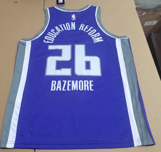 Maillot de Basket 26 BAZEMORE EDUCATION REFORM Kings Violet