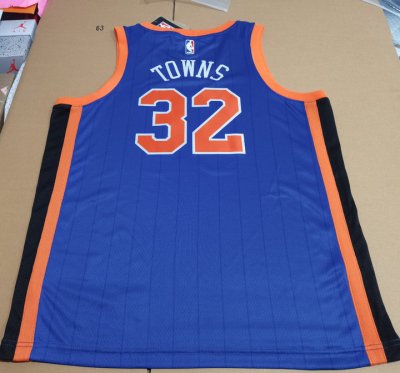 Maillot de Basket NBA Knicks 2024 Towns 32 City Edition Bleu