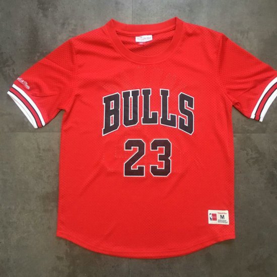 Maillot Basket 23 Jordan Bulls Manche Courte Rouge