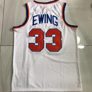 Maillot de Basket 33 Ewing Knicks 1985-86 Blanc