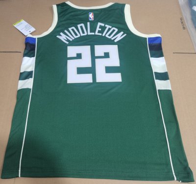 Maillot de Basket Bucks 2022 Khris Middleton 22 Vert