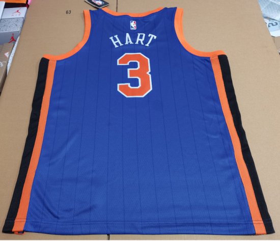 Maillot de Basket NBA Knicks 2024 Hart 3 City Edition Bleu