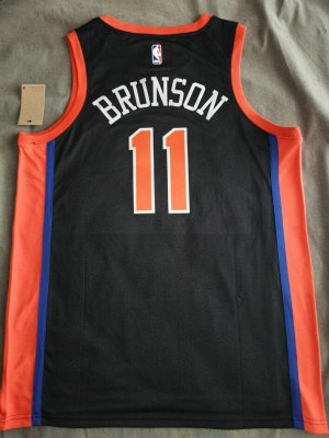 Maillot de Basket 11 Brunson New York Knicks 2022-23 City Edition Noir