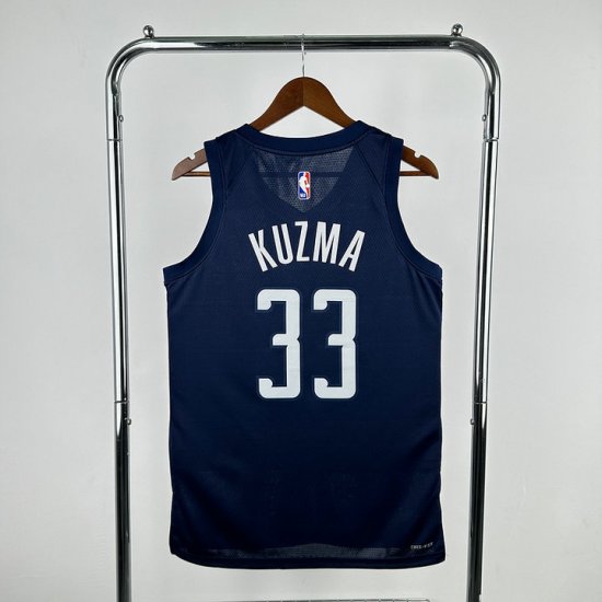 Maillot de Basket 33 Kuzma Washington Wizards 2025 Statement Edition Navy