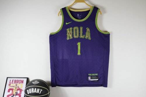 Maillot 1 Williamson New Orleans Pelicans 2024-25 City Bleu