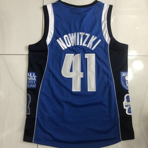 Maillot Basket 41 Nowitzki Dallas Mavericks Hall of Fame Bleu