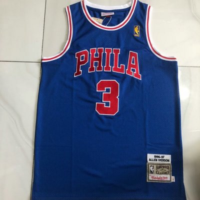 Maillot Philadelphia 76ers Iverson 3 1996-97 Bleu