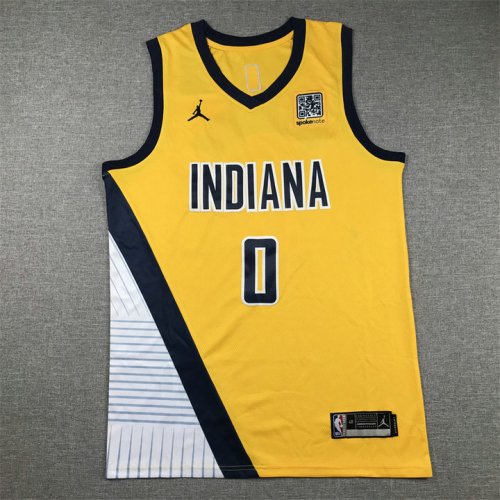 Maillot de Basket 0 Haliburton Indiana Pacers Jaune