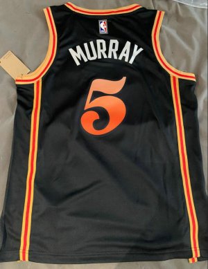 Maillot de Basket NBA Hawks 2022 2023 Murray 5 City Edition Noir