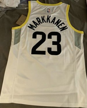 Maillot Basket Utah Jazz Lauri Markkanen 2022-23 Blanc