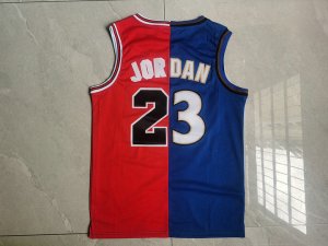 Maillot de Basket 23 Jordan Bulls Wizards Split Rouge Bleu