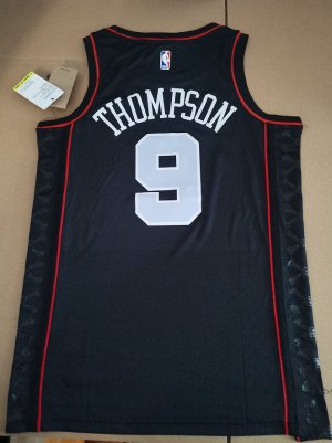 Maillot de Basket 9 Thompson Pistons 2024 City Edition Noir