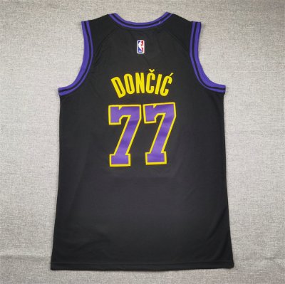 Maillot de Basket 77 Doncic Lakers 2024 City Noir