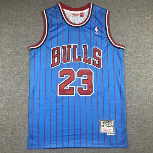 Maillot Basket 23 Jordan Bulls Vintage Bleu avec Stripe